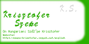 krisztofer szepe business card